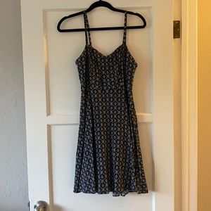 Fit & Flare Cami Mini Dress- black and white